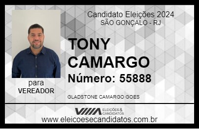 Candidato TONY CAMARGO 2024 - SÃO GONÇALO - Eleições