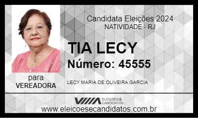 Candidato TIA LECY 2024 - NATIVIDADE - Eleições