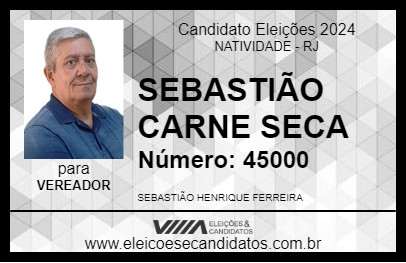 Candidato SEBASTIÃO CARNE SECA 2024 - NATIVIDADE - Eleições