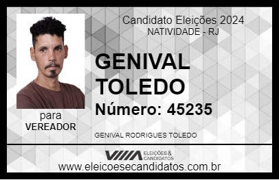 Candidato GENIVAL TOLEDO 2024 - NATIVIDADE - Eleições