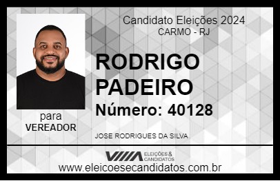 Candidato RODRIGO PADEIRO 2024 - CARMO - Eleições