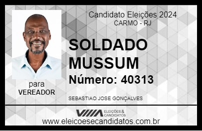 Candidato SOLDADO MUSSUM 2024 - CARMO - Eleições