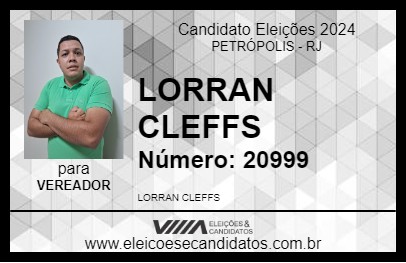 Candidato LORRAN CLEFFS 2024 - PETRÓPOLIS - Eleições