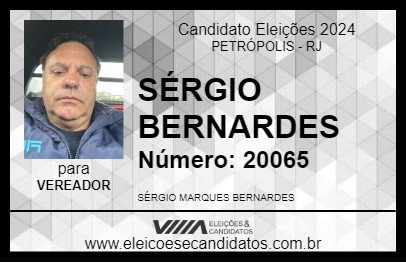 Candidato SÉRGIO BERNARDES 2024 - PETRÓPOLIS - Eleições