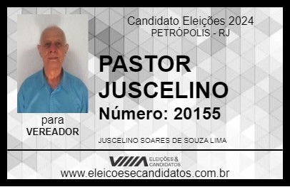 Candidato PASTOR JUSCELINO 2024 - PETRÓPOLIS - Eleições