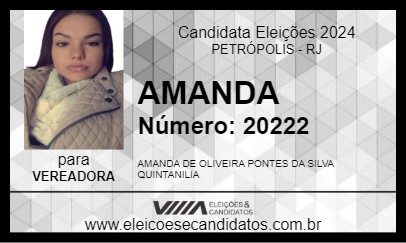 Candidato AMANDA 2024 - PETRÓPOLIS - Eleições