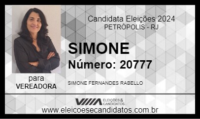 Candidato SIMONE 2024 - PETRÓPOLIS - Eleições