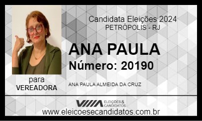 Candidato ANA PAULA 2024 - PETRÓPOLIS - Eleições