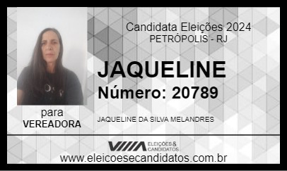 Candidato JAQUELINE 2024 - PETRÓPOLIS - Eleições