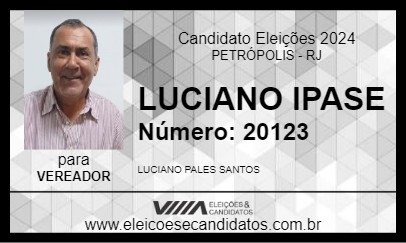 Candidato LUCIANO IPASE 2024 - PETRÓPOLIS - Eleições