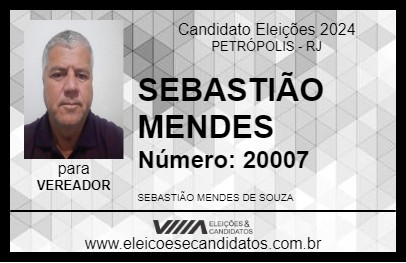 Candidato SEBASTIÃO MENDES 2024 - PETRÓPOLIS - Eleições