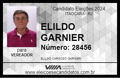 Candidato ELILDO GARNIER 2024 - ITAOCARA - Eleições