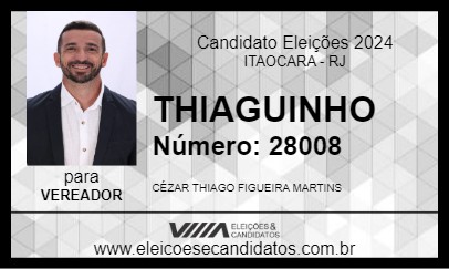 Candidato THIAGUINHO 2024 - ITAOCARA - Eleições