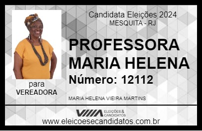 Candidato PROFESSORA MARIA HELENA 2024 - MESQUITA - Eleições