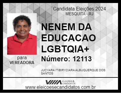 Candidato JUCYARA NENÉM 2024 - MESQUITA - Eleições