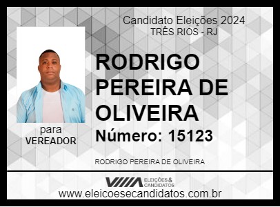 Candidato RODRIGO PEREIRA DE OLIVEIRA 2024 - TRÊS RIOS - Eleições