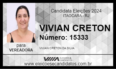 Candidato VIVIAN CRETON  2024 - ITAOCARA - Eleições