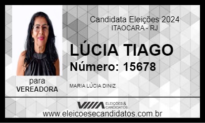 Candidato LÚCIA TIAGO 2024 - ITAOCARA - Eleições