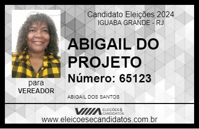 Candidato ABIGAIL DO PROJETO 2024 - IGUABA GRANDE - Eleições