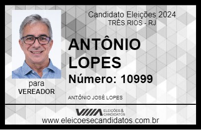 Candidato ANTÔNIO LOPES 2024 - TRÊS RIOS - Eleições