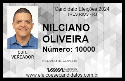 Candidato NILCIANO OLIVEIRA 2024 - TRÊS RIOS - Eleições