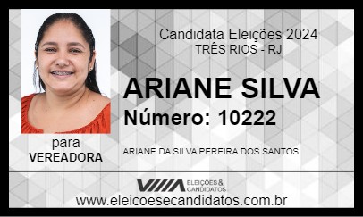 Candidato ARIANE SILVA 2024 - TRÊS RIOS - Eleições