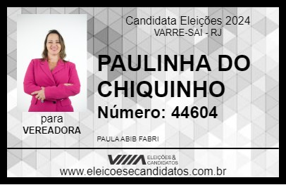 Candidato PAULINHA DO CHIQUINHO 2024 - VARRE-SAI - Eleições