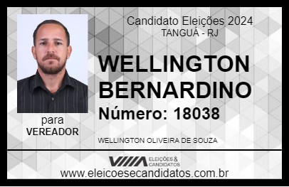 Candidato WELLINGTON BERNARDINO 2024 - TANGUÁ - Eleições