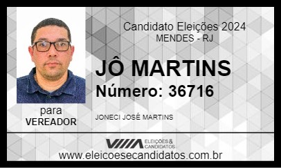 Candidato JÔ MARTINS 2024 - MENDES - Eleições