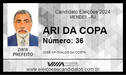 Candidato ARI DA COPA 2024 - MENDES - Eleições