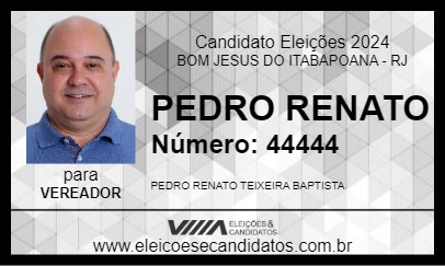 Candidato PEDRO  RENATO 2024 - BOM JESUS DO ITABAPOANA - Eleições