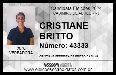 Candidato CRISTIANE BRITTO 2024 - CASIMIRO DE ABREU - Eleições