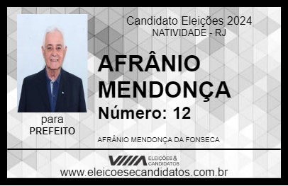 Candidato AFRÂNIO MENDONÇA 2024 - NATIVIDADE - Eleições