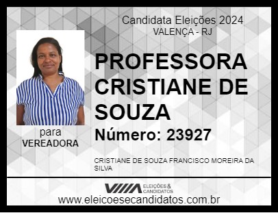 Candidato PROFESSORA  CRISTIANE DE SOUZA 2024 - VALENÇA - Eleições