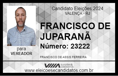 Candidato FRANCISCO DE JUPARANÃ 2024 - VALENÇA - Eleições