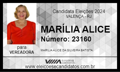 Candidato MARÍLIA ALICE 2024 - VALENÇA - Eleições