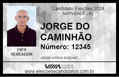 Candidato JORGE DO CAMINHÃO 2024 - NATIVIDADE - Eleições