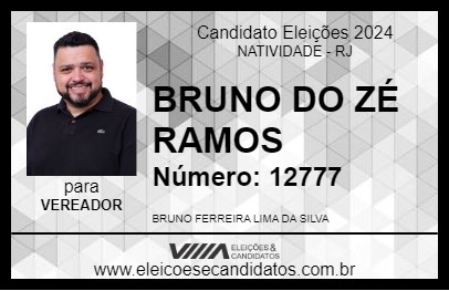 Candidato BRUNO DO ZÉ RAMOS 2024 - NATIVIDADE - Eleições