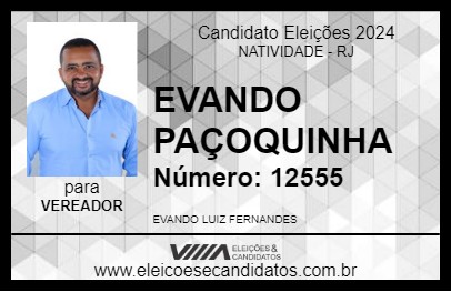 Candidato EVANDO PAÇOQUINHA 2024 - NATIVIDADE - Eleições