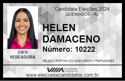 Candidato HELEN DAMACENO 2024 - QUEIMADOS - Eleições