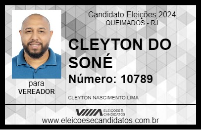 Candidato CLEYTON DO SONÉ 2024 - QUEIMADOS - Eleições