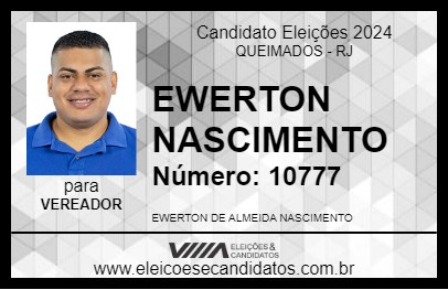 Candidato EWERTON NASCIMENTO 2024 - QUEIMADOS - Eleições