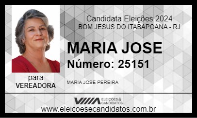 Candidato MARIA JOSE 2024 - BOM JESUS DO ITABAPOANA - Eleições