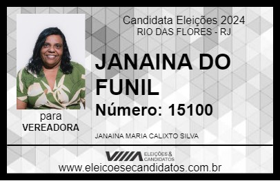 Candidato JANAINA DO FUNIL 2024 - RIO DAS FLORES - Eleições