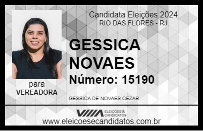 Candidato GESSICA NOVAES 2024 - RIO DAS FLORES - Eleições