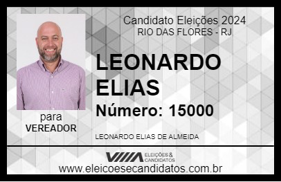 Candidato LEONARDO ELIAS 2024 - RIO DAS FLORES - Eleições