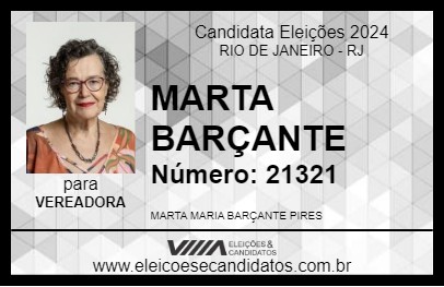 Candidato MARTA BARÇANTE 2024 - RIO DE JANEIRO - Eleições