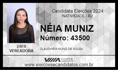 Candidato NÉIA MUNIZ 2024 - NATIVIDADE - Eleições