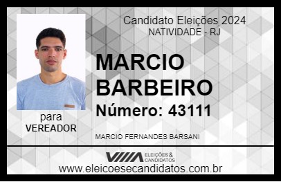 Candidato MARCIO BARBEIRO 2024 - NATIVIDADE - Eleições