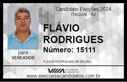 Candidato FLÁVIO RODRIGUES 2024 - ITAGUAÍ - Eleições